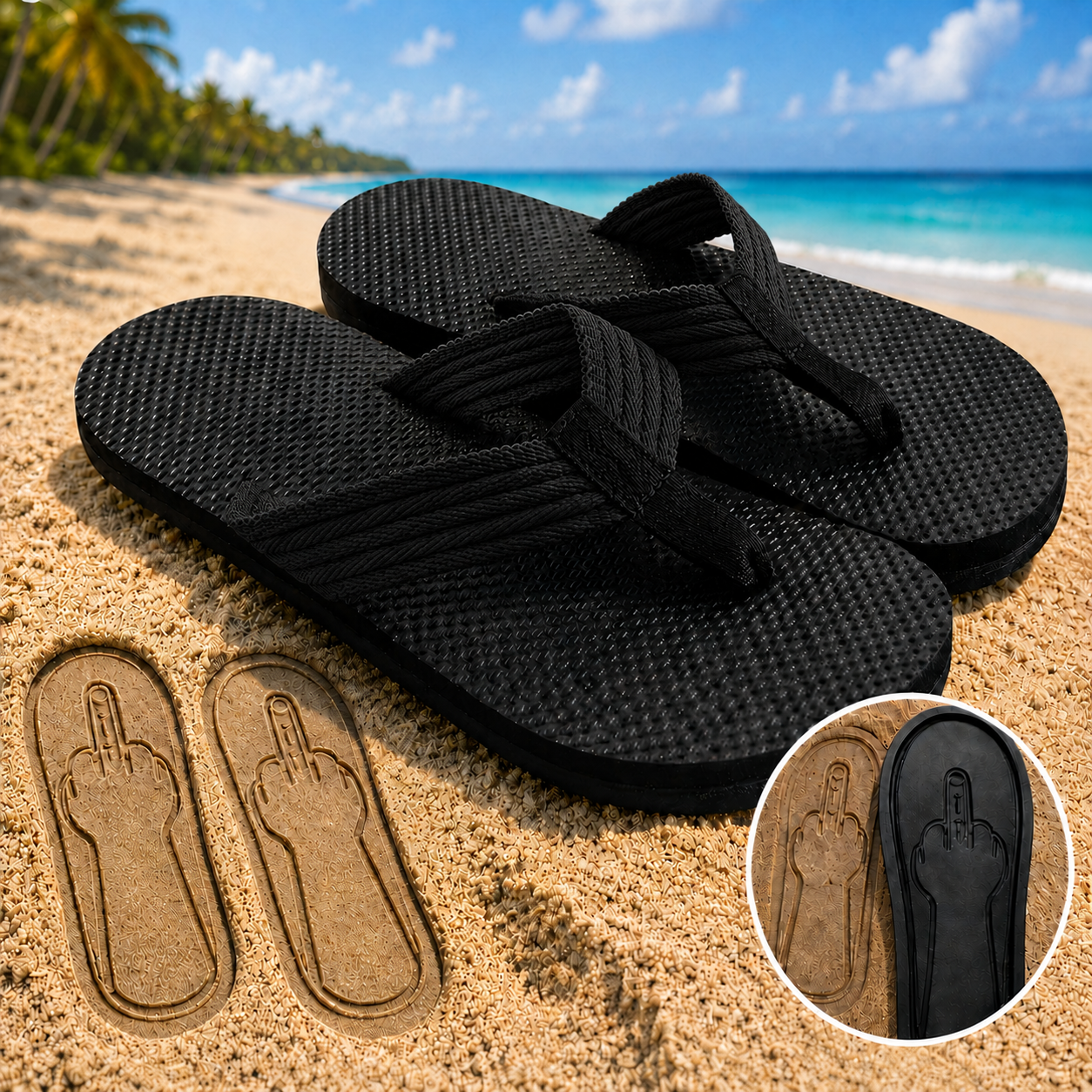 Middle Finger Flip Flops