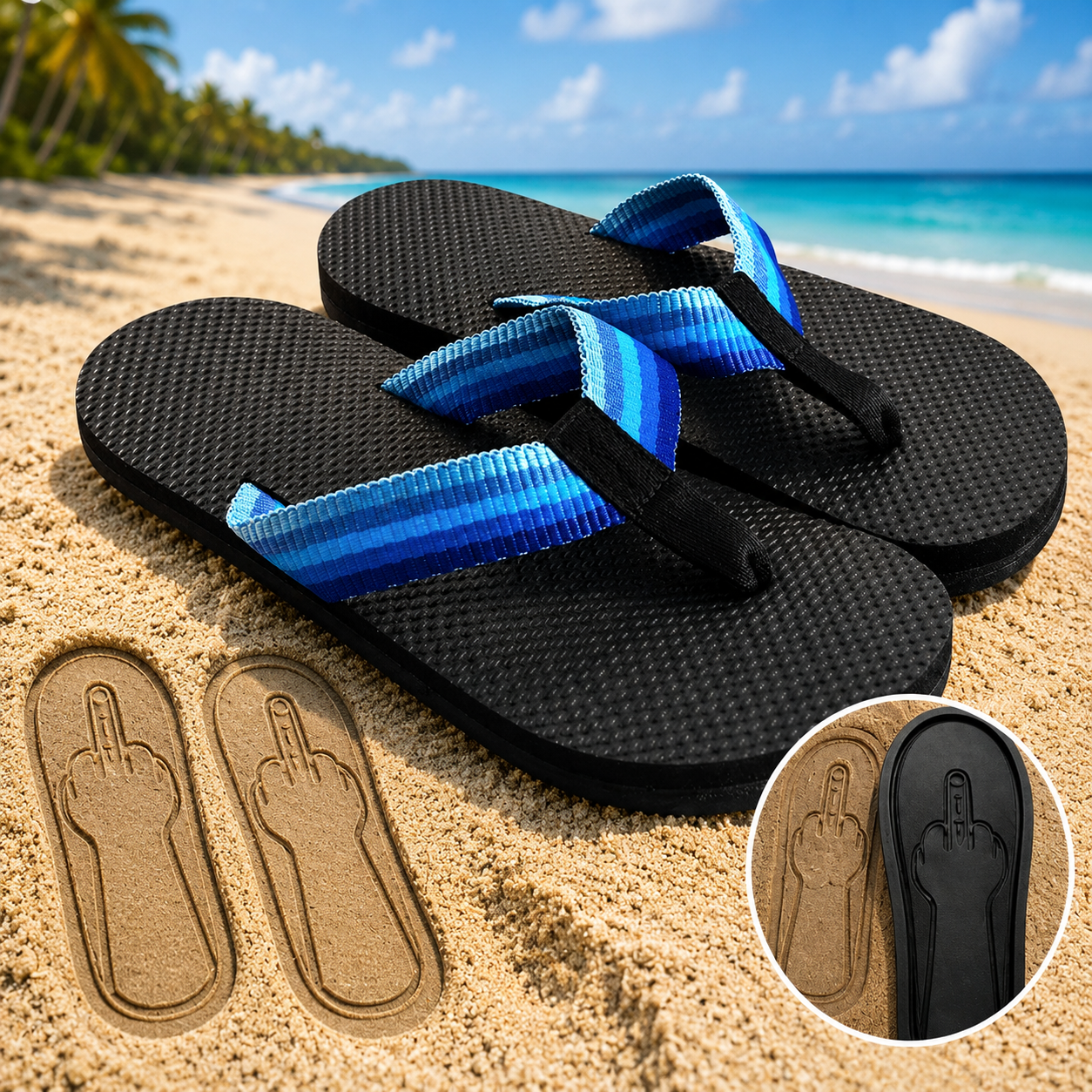 Middle Finger Flip Flops