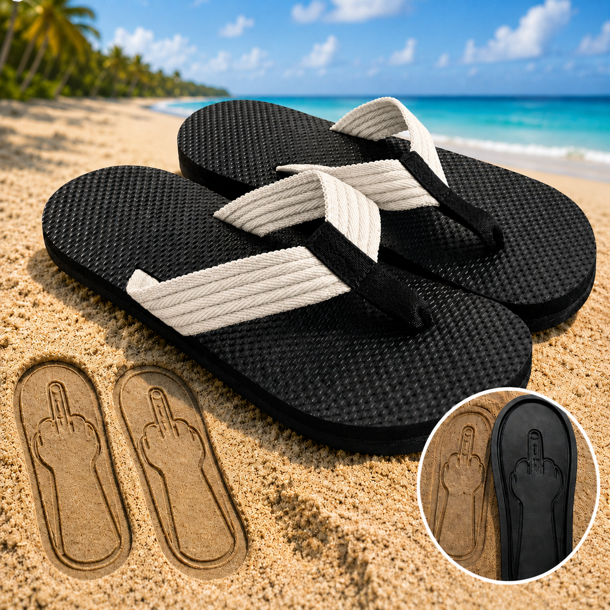 Middle Finger Flip Flops